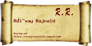 Révay Rajnald névjegykártya